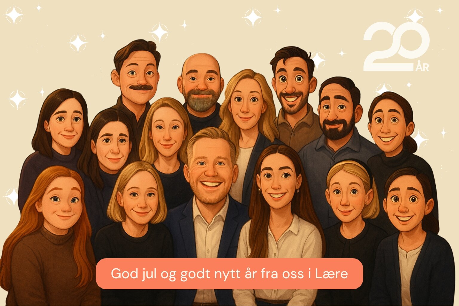 AI-generert bilde av alle i selskapet