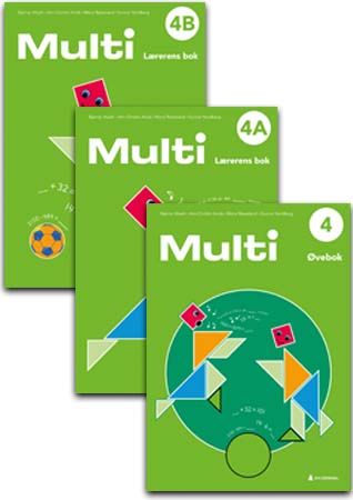Multi 4, 3.utg. Pakke med Øvebok (20stk) og Lærerens bok A og B : matematikk for barnetrinnet
